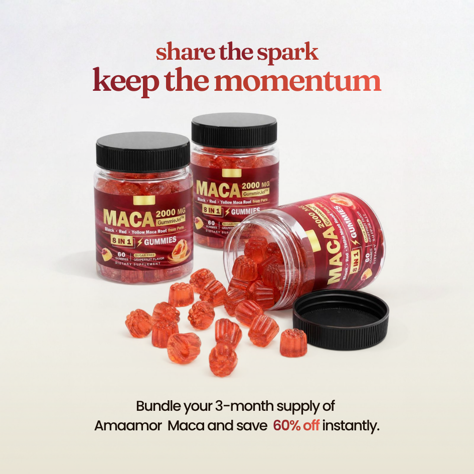 Amaamor Maca Root Gummies - Strength, Vitality, and Energy